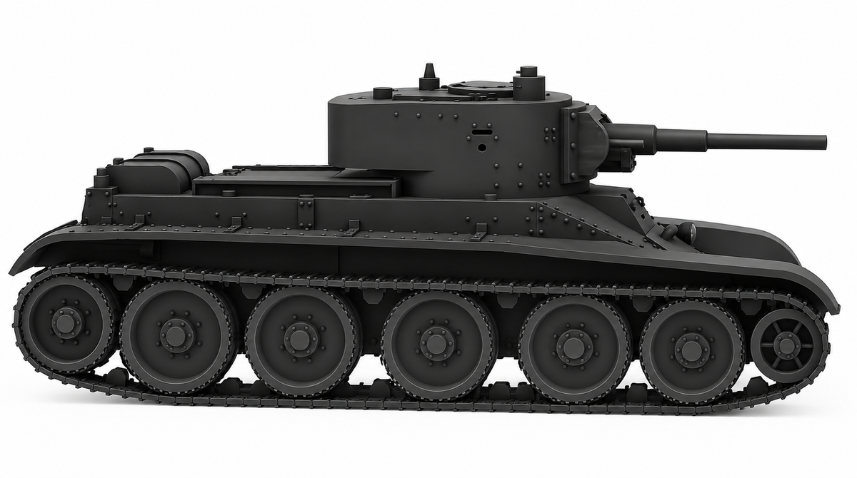 SSMODEL 1/72 1/144 Multi Scale Light tank BT-5 USSR WW2 Tank MODEL kit TSS1153 — detail view 2