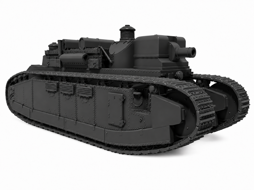 SSMODEL 1/72 1/144 FCM Char 2C - Champagne Superheavy Tank kit MODEL TSS1364