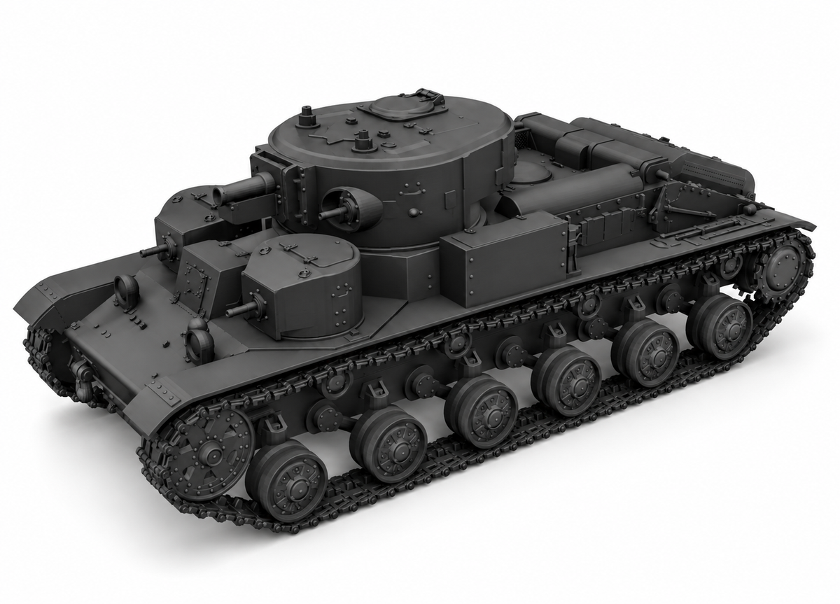 SSMODEL 1/72 1/144 Multi Scale T-28 Soviet experimental Tank MODEL kit TSS0014 — detail view 7