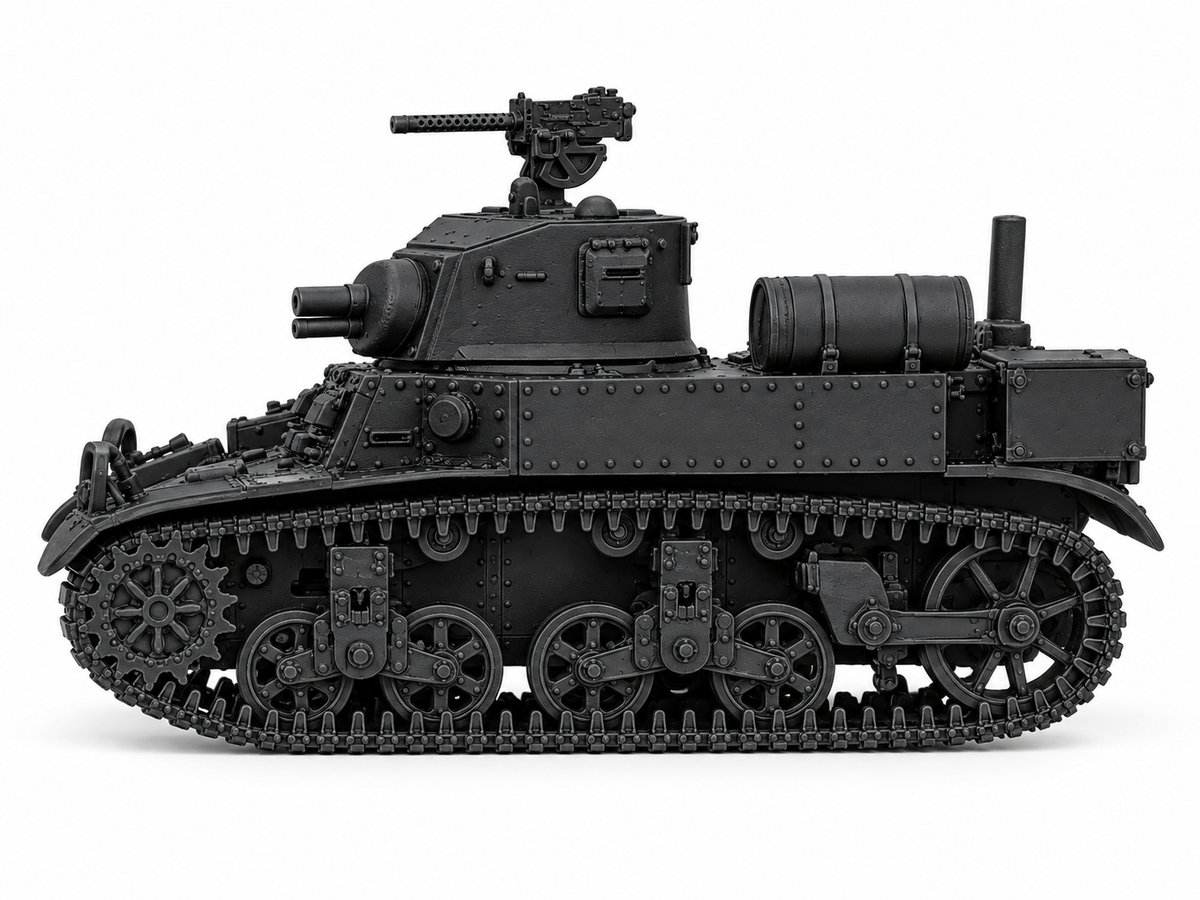 SSMODEL 1/72 1/144  M3A1 Stuart Satan flamethrower US Tank MODEL kit TSS1131 — detail view 4