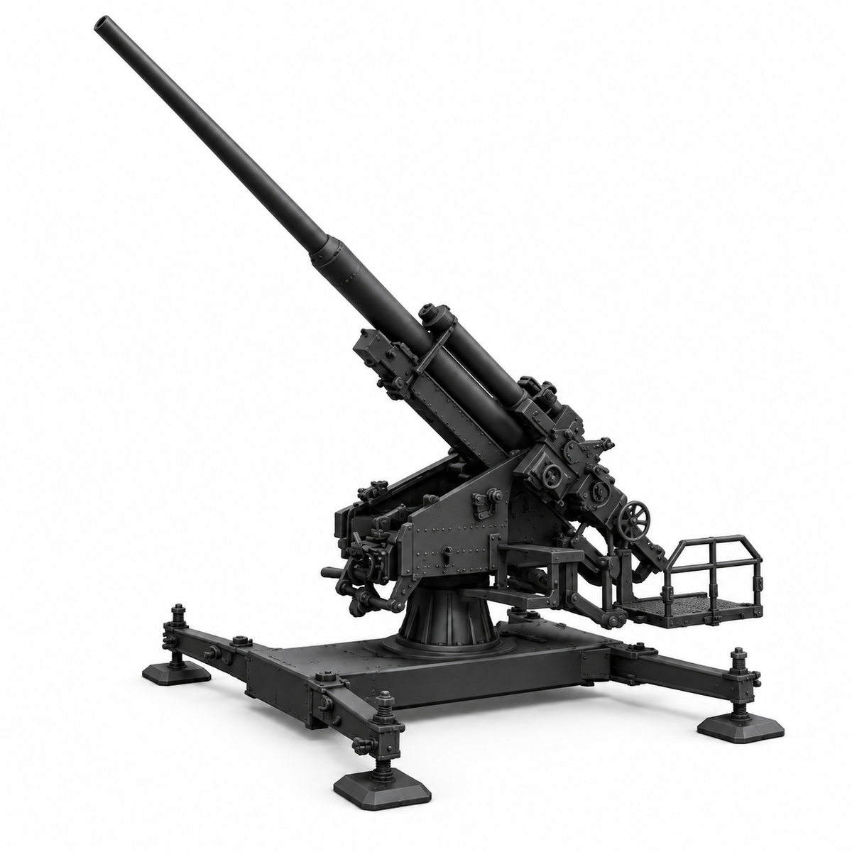 SSMODEL 1/72 1/144 Anti-Aircraft 12.8cm FlaK 40 on cross Resin MODEL KIT TSS1445 — detail view 11