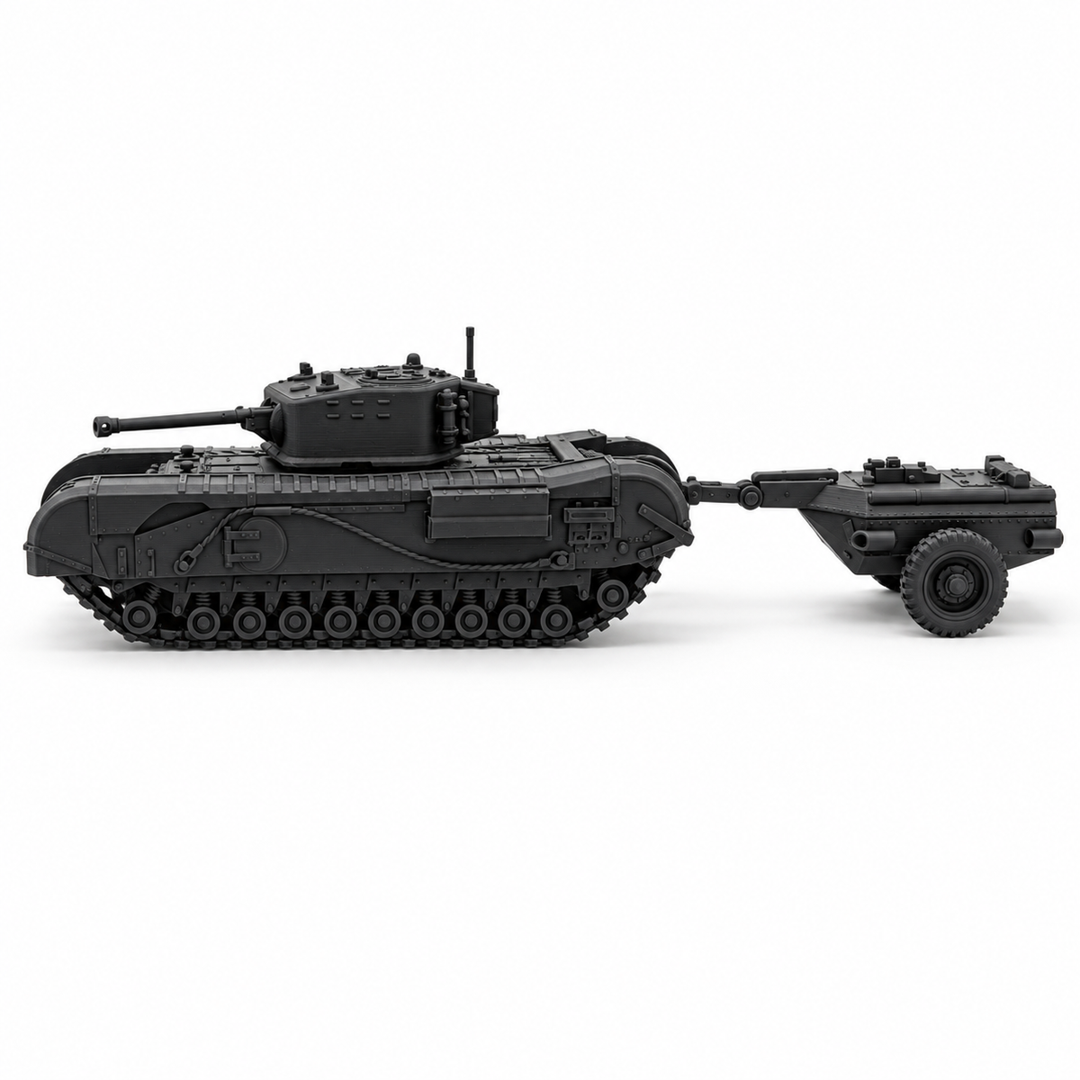 SSMODEL 1/72 1/144 WWII UK Churchill Crocodile A22F Trailer Resin Model TSS1014 — detail view 4