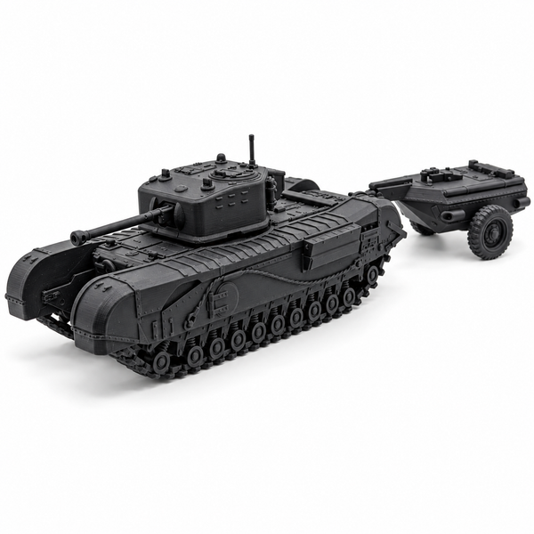 SSMODEL 1/72 1/144 WWII UK Churchill Crocodile A22F Trailer Resin Model TSS1014