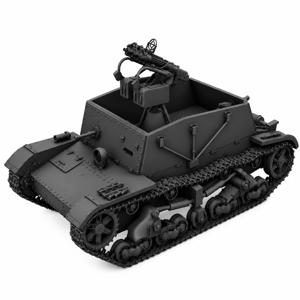 SSMODEL 1/72 1/144 SU6 with M4 Soviet ersatz AA-gun tank Resin Model Kit TSS0058 — detail view 11