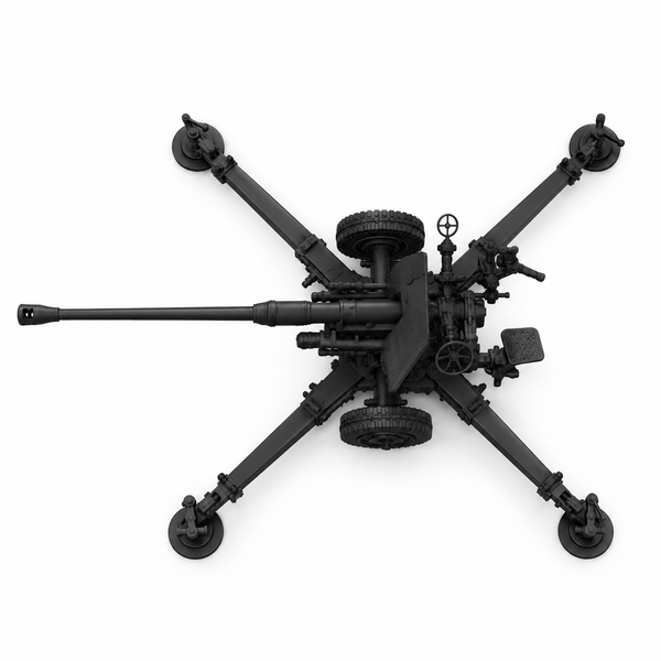 SSMODEL 1/72 1/144 AA-gun 2cm Flak30 on wheels on cross Gunner Resin KIT TSS1447