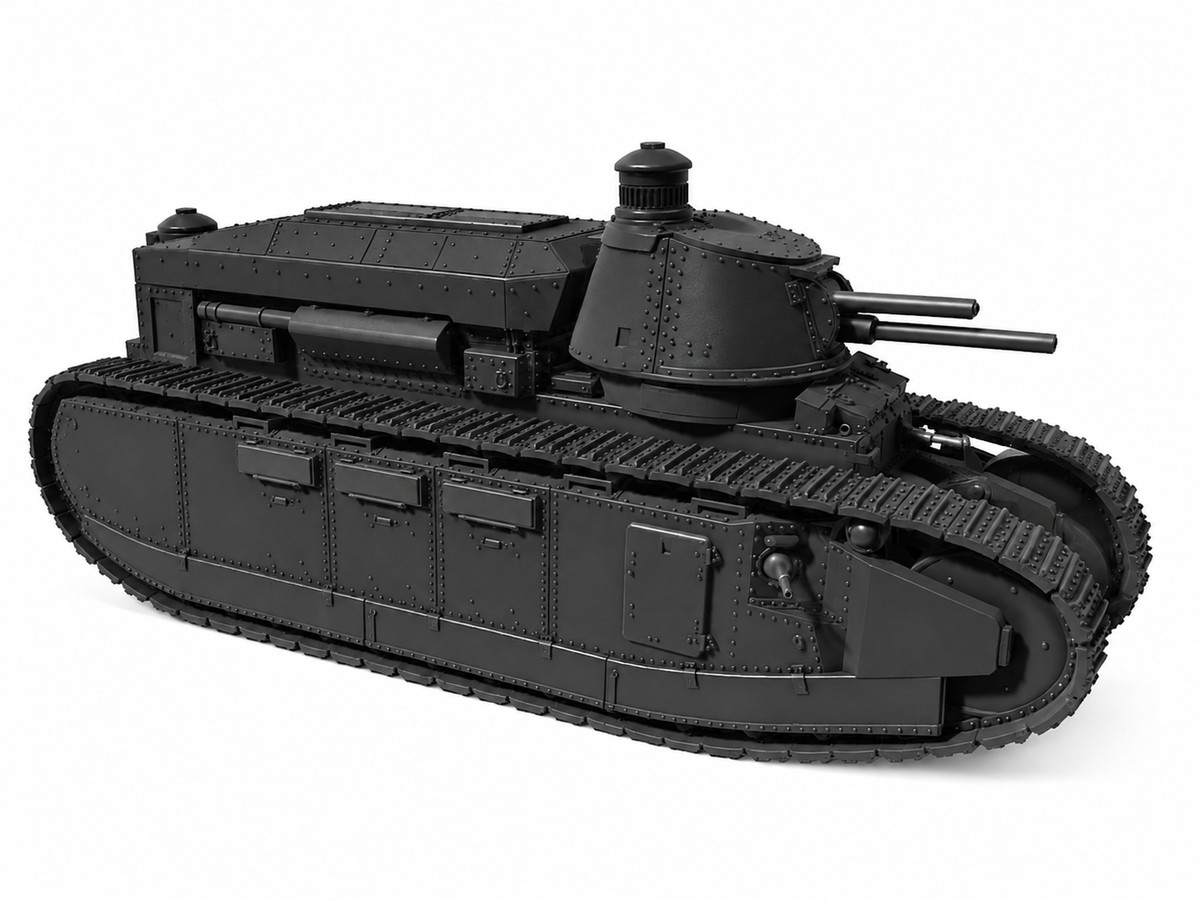 SSMODEL 1/72 1/144 Char 2C Char 2C Normandie SuperHeavy Tank MODEL TSS1363 — detail view 4