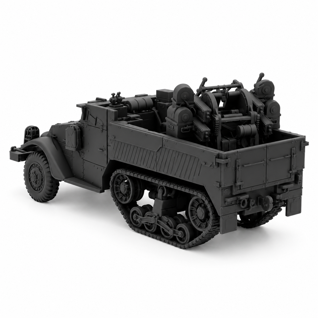 SSMODEL1/72 1/144 Multi Scale WWII US M3 Half-track Quad 50 AA Model Kit TSS0883