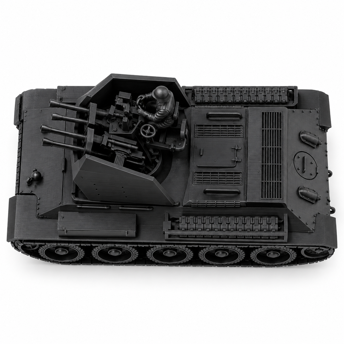 SSMODEL 1/72 1/144 WW2 Flakpanzer T-34r 2cm Flakvierling AA Resin Model TSS1242 — detail view 3