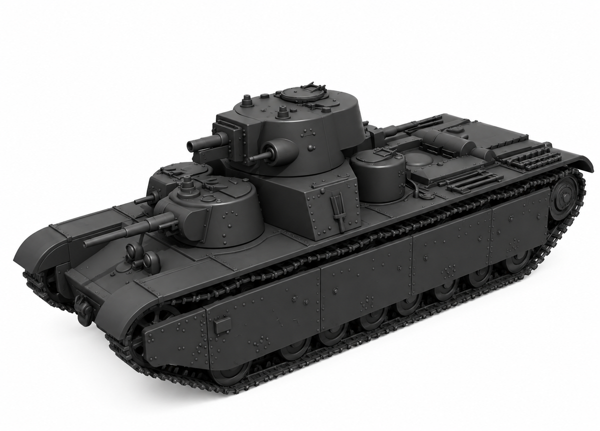 SSMODEL 1/72 1/144 Multi Scale T-35 mod Tank Resin MODEL kit TSS0043 — detail view 11