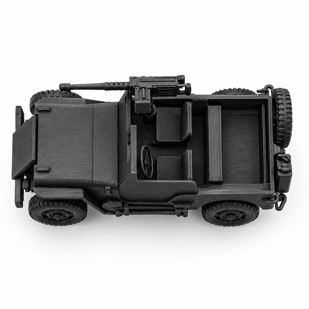 SSMODEL 1/72 1/144 WW2 US Armored Willys MB 4x4 Machine Gun Resin Model TSS1037