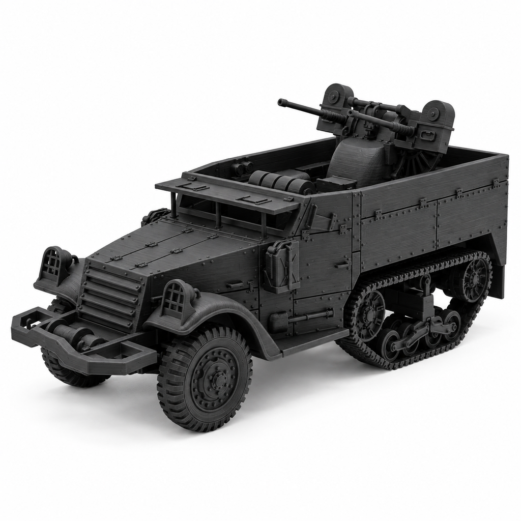 SSMODEL 1/72 1/144 Multi Scale WWII US M13 Half-track Twin HMG AA Model TSS0873