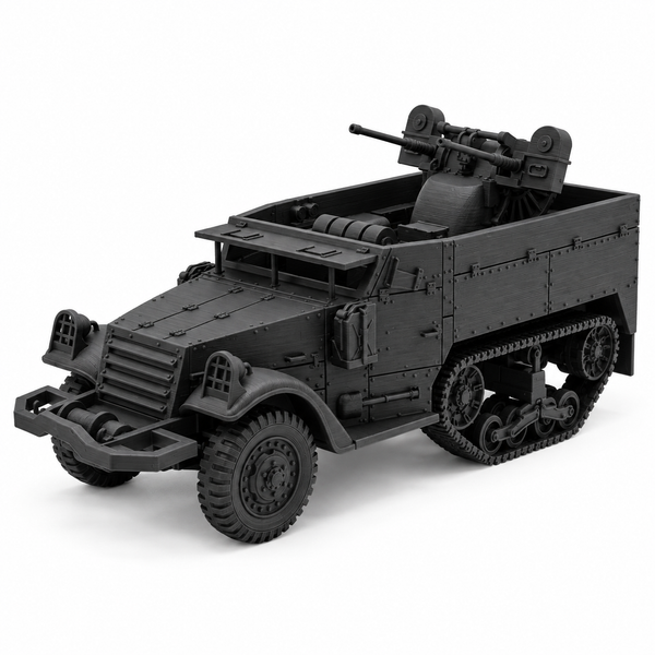SSMODEL 1/72 1/144 Multi Scale WWII US M13 Half-track Twin HMG AA Model TSS0873