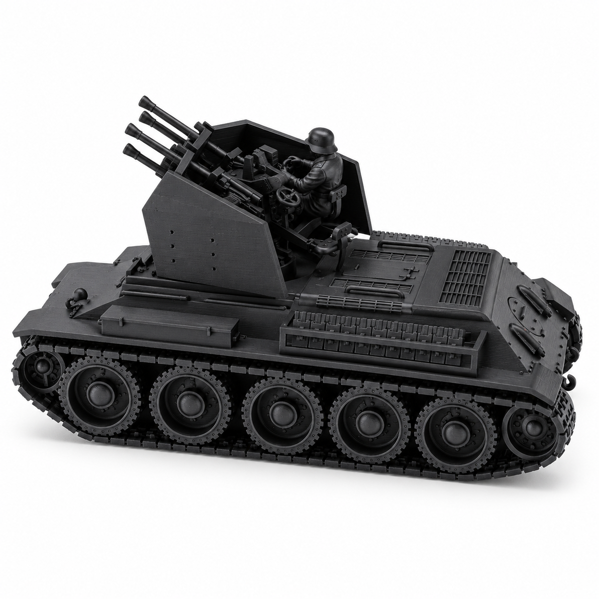 SSMODEL 1/72 1/144 WW2 Flakpanzer T-34r 2cm Flakvierling AA Resin Model TSS1242 — detail view 5