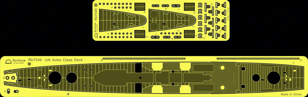 Rainbow PE 1/700 IJN Heavy Cruiser AOBA class Deck (1941/1944) RB7046