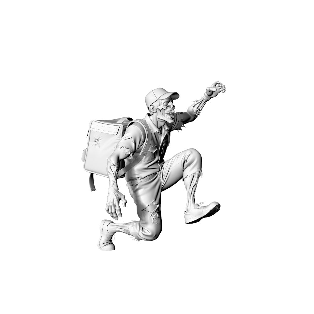 Detail view of MRY-SFW LYGR329 3D Printed Apocalypse Survivor Zombies Set - Backpacker & Armed Survivor Miniature Model Kit Model