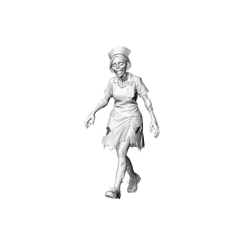Detail view of MRY-SFW LYGR310 3D Printed Hospital Medical Staff Zombie Set - Surgeon Nurse Paramedic Pharmacist Attendant Unpainted Model Model