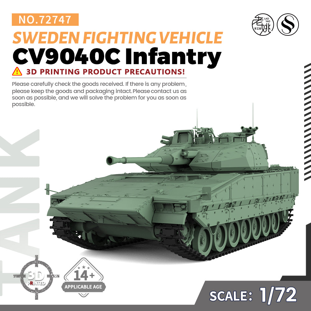 SSMODEL 747 Military Armoured Model Kit Sweden CV9040C Infantry Fighting Vehicle — scale model kit