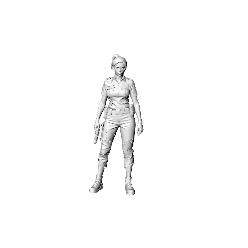 Detail view of MRY-SFW LYGR324 3D Printed Post-Apocalyptic Police Station Survivors Set POLICE Style Wargame Miniatures Model