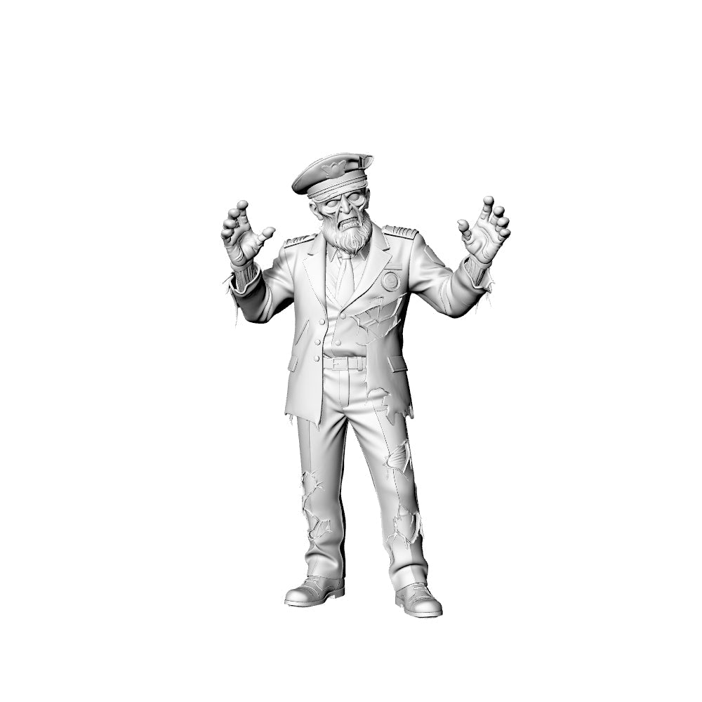 Detail view of MRY-SFW LYGR316 3D Printed Cruise Ship Crew Zombies Set - Captain Sailor Chef Waiter Lifeguard Miniature Model Kit Model