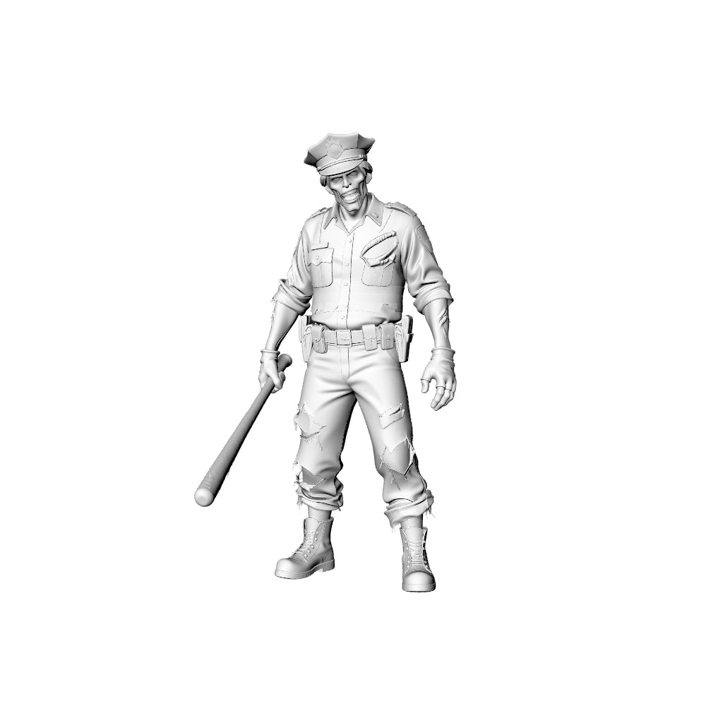Detail view of MRY-SFW LYGR309 3D Printed Police Station Zombie Figures Set - Patrol SWAT Female Officer Detective Auxiliary Police Unpainted Model Kit Model