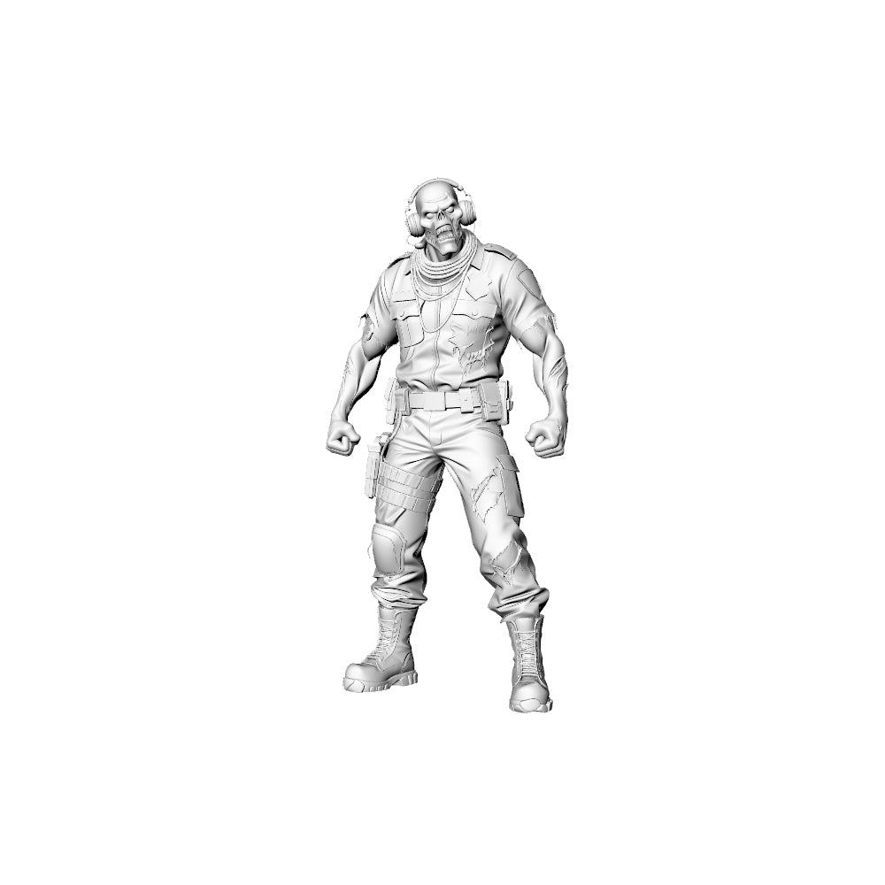 Detail view of MRY-SFW LYGR314 3D Printed Nightclub Staff Zombies Set - DJ, Bartender, Dancer, Security, Waiter Miniature Model Model
