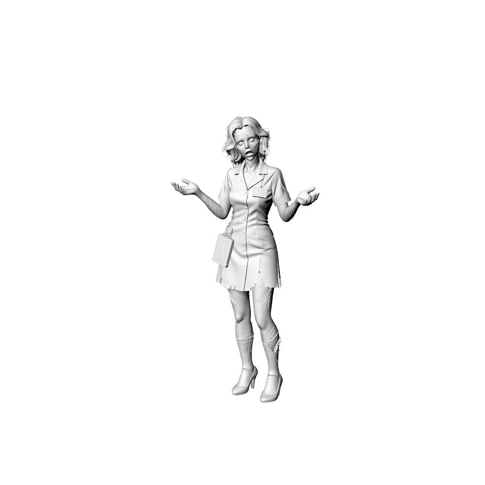 Detail view of MRY-SFW LYGR311 3D Printed Supermarket Staff Zombies Set - Cashier Stock Clerk Butcher Guide Security Miniature Model Kit Model