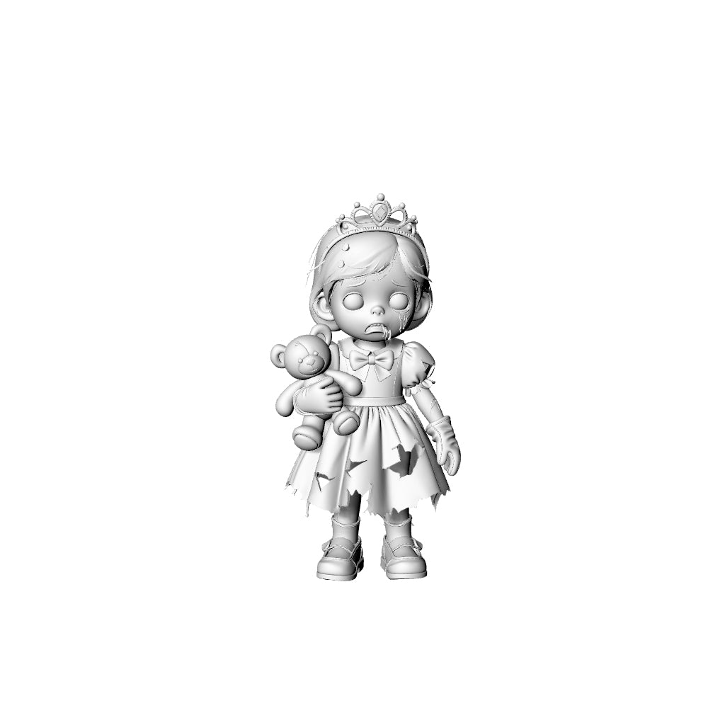 Detail view of MRY-SFW LYGR301 3D Printed Chibi Zombie Miniatures, Post-Apocalyptic Kid-Style Figures for Tabletop Games & Collectibles Model