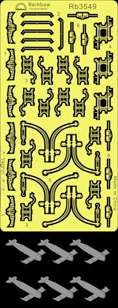 Rainbow Rb3549 1/350 Lightning Protector I (Large, 6 pieces) [1 etched part, 6 resin parts] Modification Part