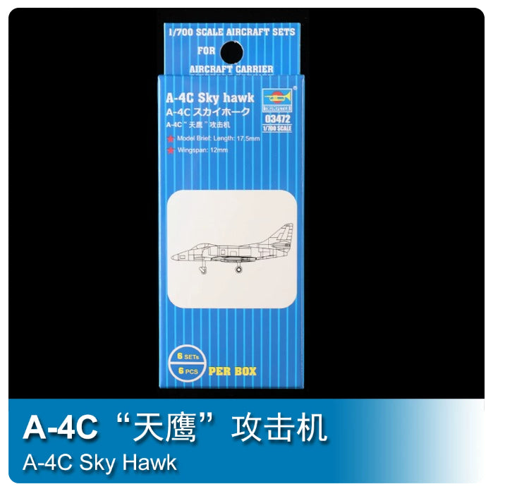 Trumpeter 03472 1/700 A-4C Sky Hawk Attacker Assembly Model Kit — scale model kit