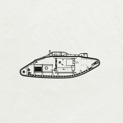Detail view of SSMODEL 372 Military Model Kit Great Britain Machine Mark V, Male Heavy Tanks Model