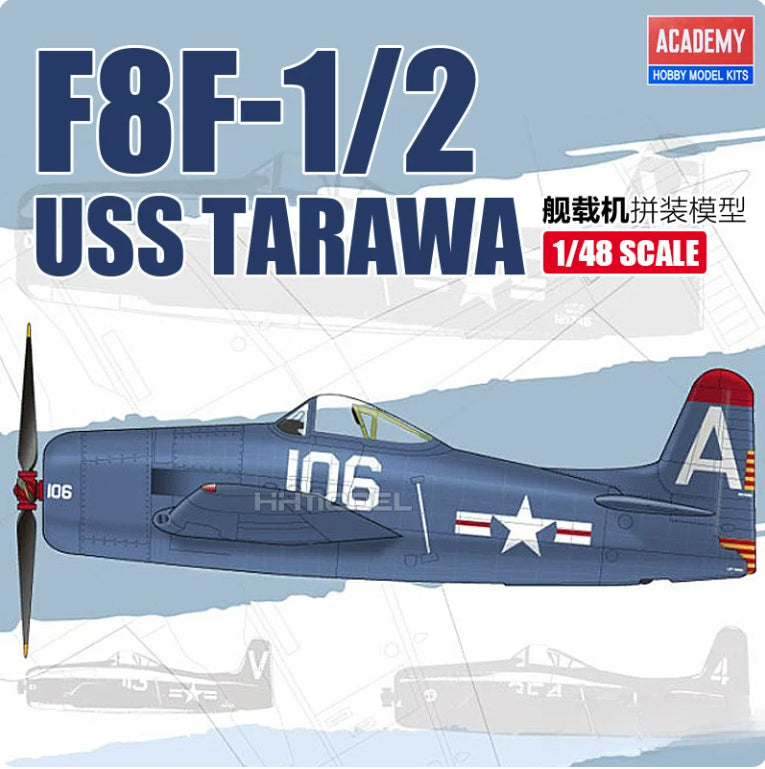 Academy AC12313 1/48 F8F-1/2 "USS Tarawa" PLASTIC MODEL kit Main image