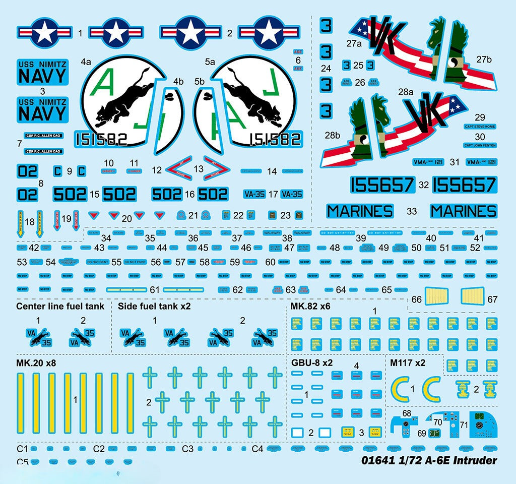 Trumpeter 01641 1/72 Scale A-6E Intruder Plastic Model Aircraft Kit