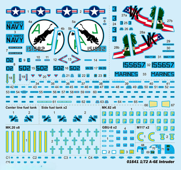 Trumpeter 01641 1/72 Scale A-6E Intruder Plastic Model Aircraft Kit