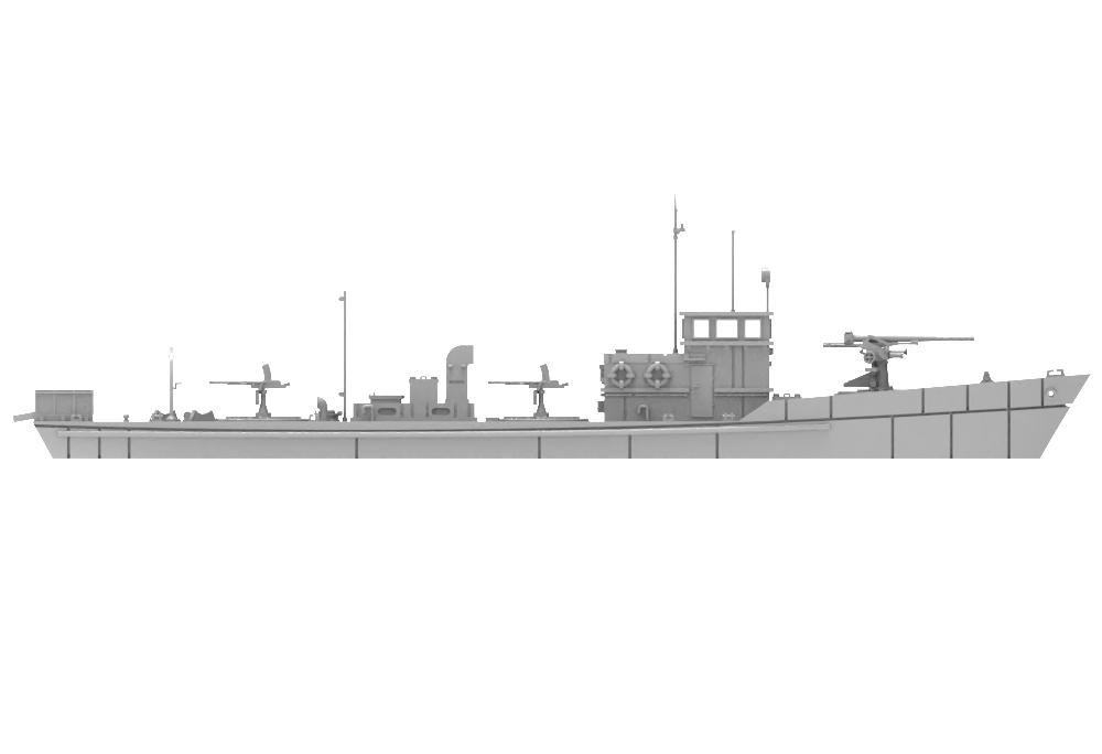 RHWS003 IJN Type 5 Wooden Submarine Chaser Water line