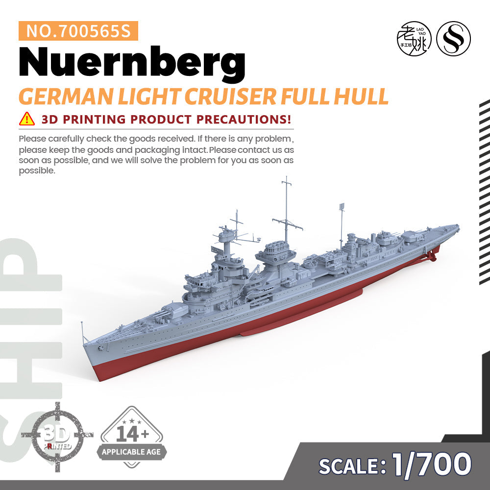 SSMODEL 565S Military Warship Model Kit German Navy Nuernberg Light Cruiser
