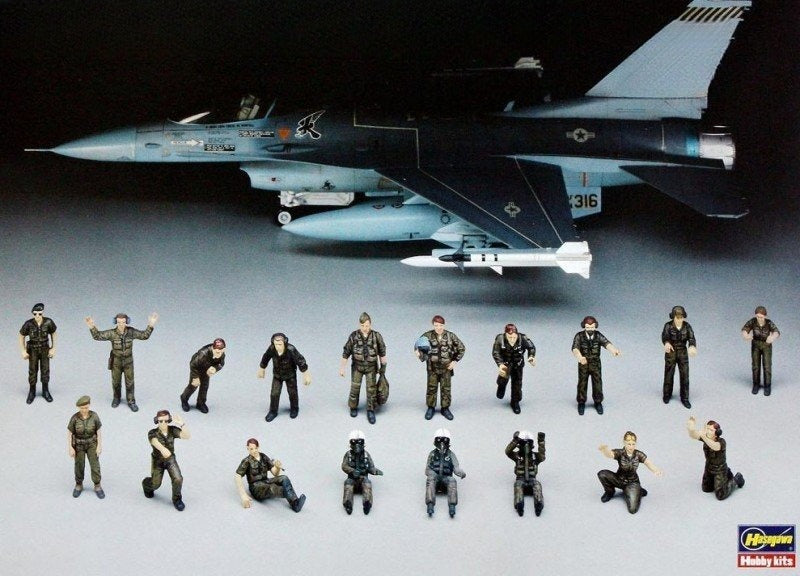 Hasegawa X48-5 1/48 Aircraft Navy Figure Model Kit U.S Pilot Ground Crew Set B 36105