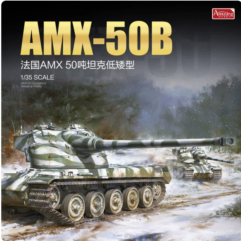 Amusing Hobby 35A049 1/35 France AMX-50B Heavy Tank model kit — scale model kit
