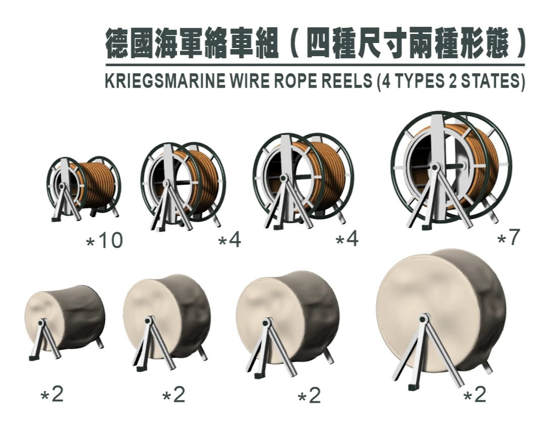 SSMODEL G350036 350 scale German Navy roller set