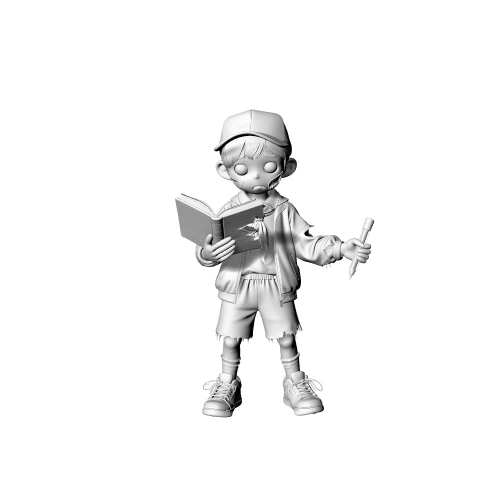 Detail view of MRY-SFW LYGR301 3D Printed Chibi Zombie Miniatures, Post-Apocalyptic Kid-Style Figures for Tabletop Games & Collectibles Model