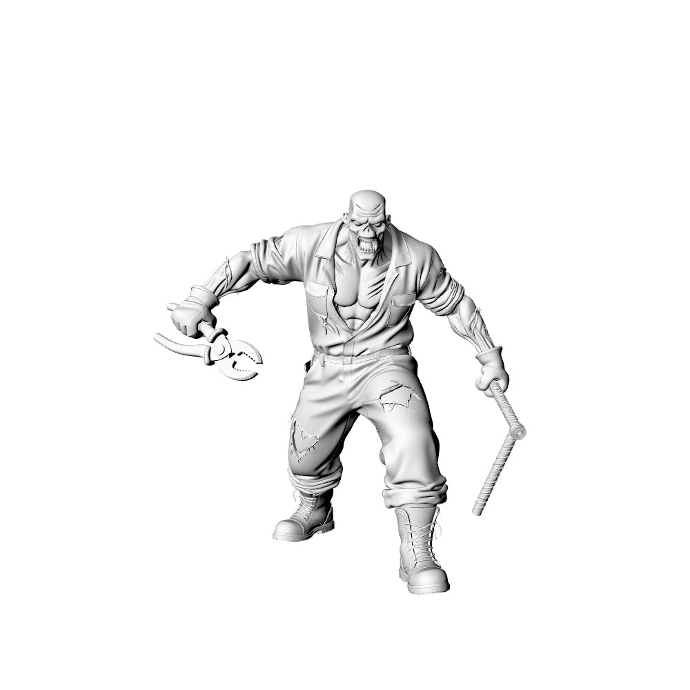 Detail view of MRY-SFW LYGR315 3D Printed Construction Site Workers Zombies Set ¡§C Builder, Steel Fixer, Cement Worker, Electrician, Tower Crane Driver Model Kit Model