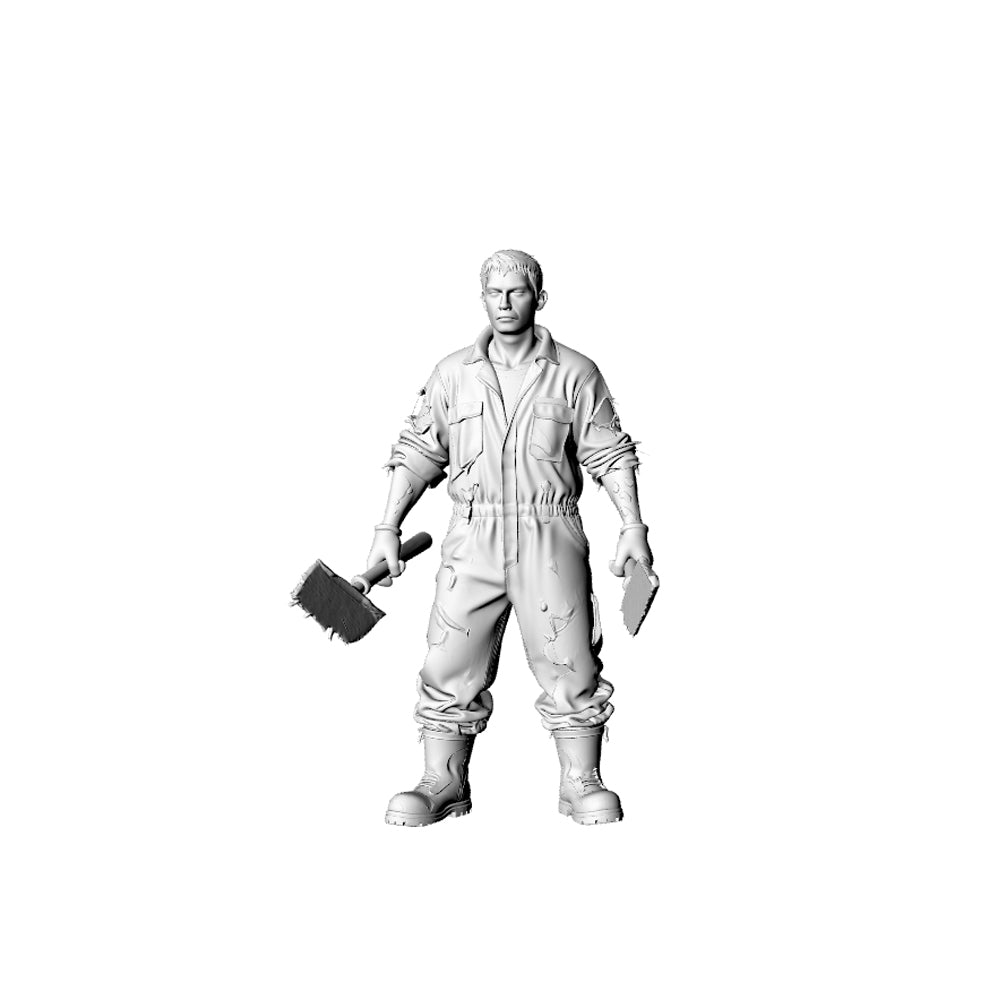 Detail view of MRY-SFW LYGR326 3D Printed Post-Apocalyptic Construction Site Survivors Set Wargame Miniatures Model