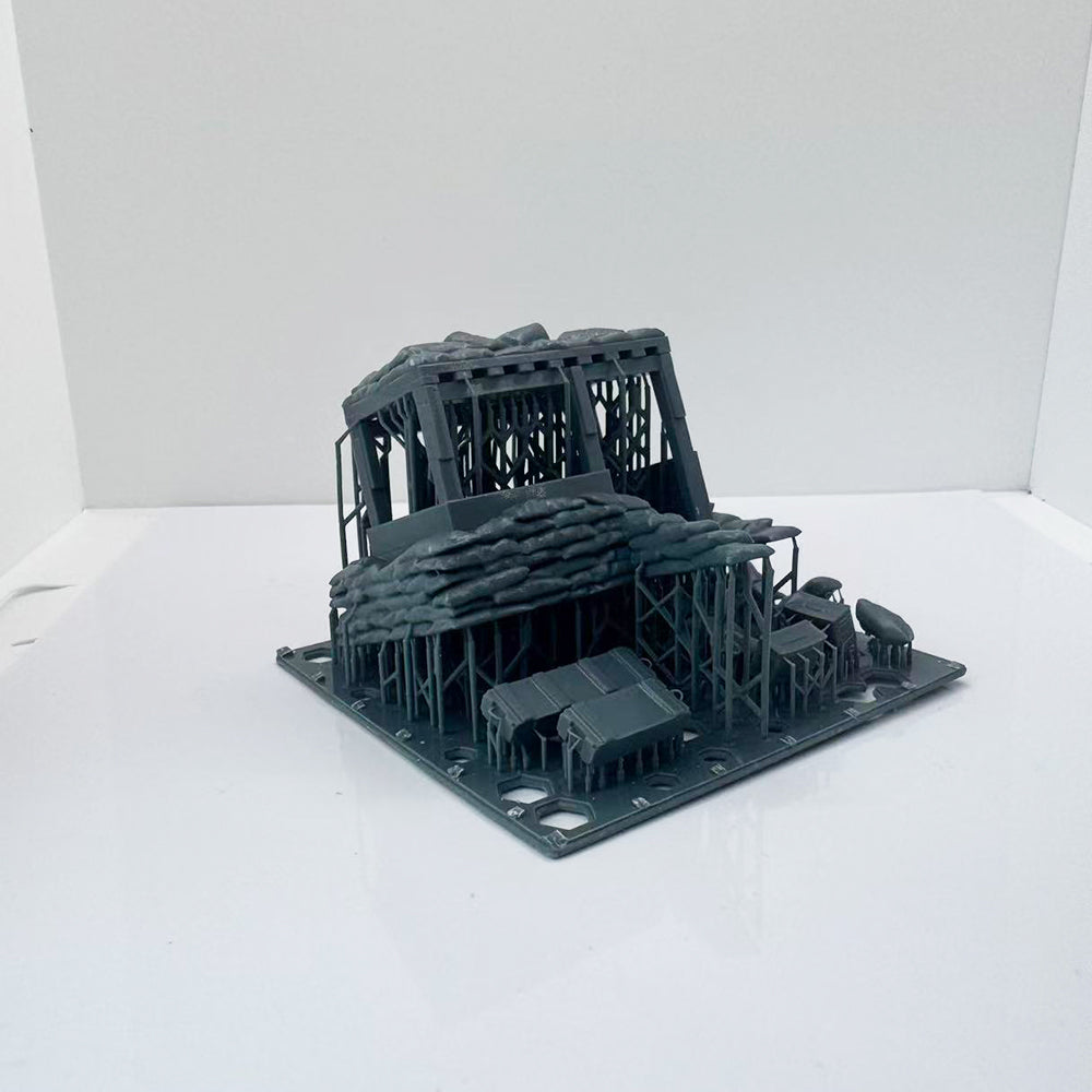 LYTS104 3D Printed Model Kit Scenic Terrain Military Bunker Scene Including Sandbags Buildings And Crates