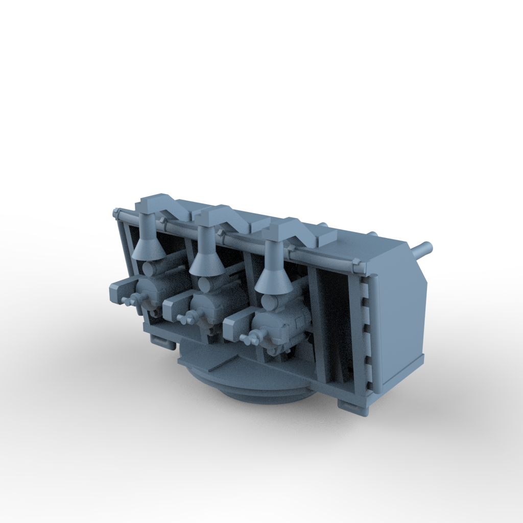 Yao's Studio LYCG391 Model Upgrade Parts 102mm Triple Turret With A Gun Caliber Of 45 Calibers Main image