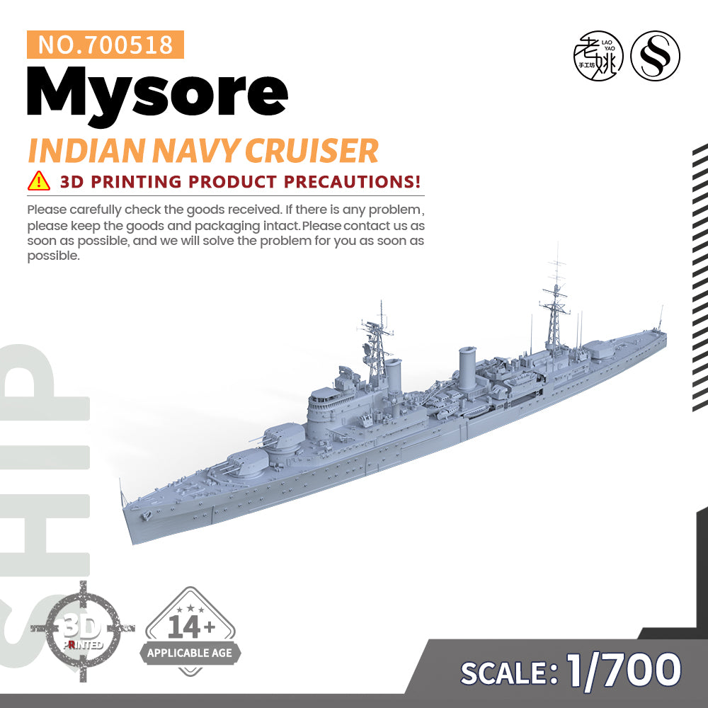 SSMODEL 518 Military Warship Model Kit Fiji class Indian Navy Mysore Cruiser Main image