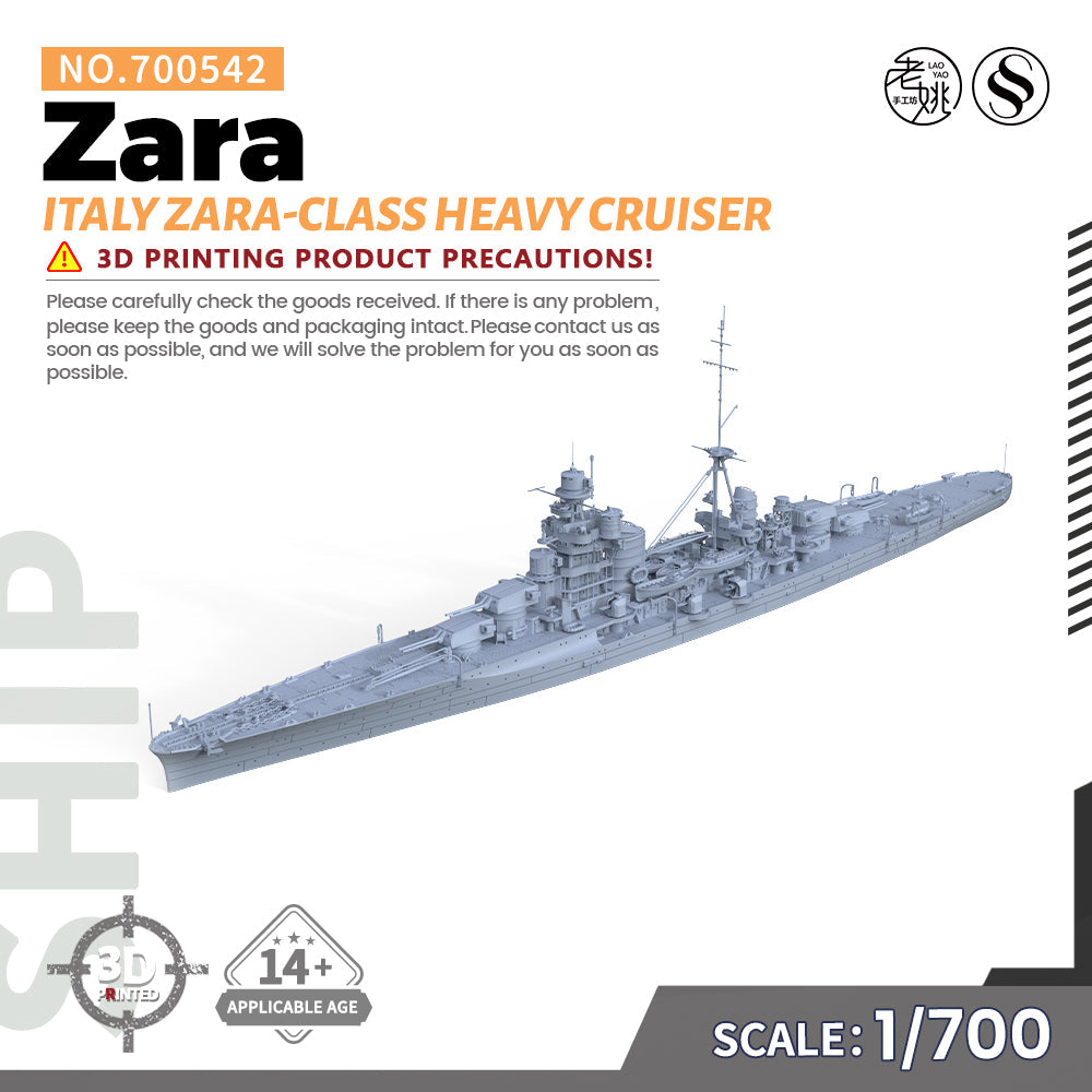 SSMODEL 542 Military Warship Model Kit Italy Navy Zara Class Heavy Cruiser Zara