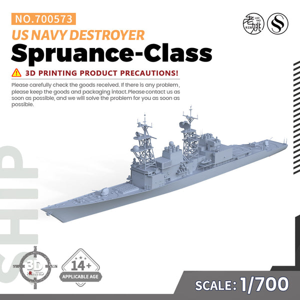 SSMODEL 573 Military Warship Model Kit US Navy Spruance Class Destroyer
