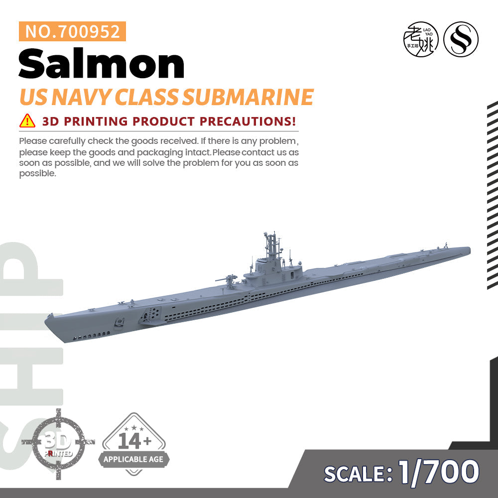 SSMODEL 952 Military Warship Model Kit US Navy Salmon Class Submarine — scale model kit