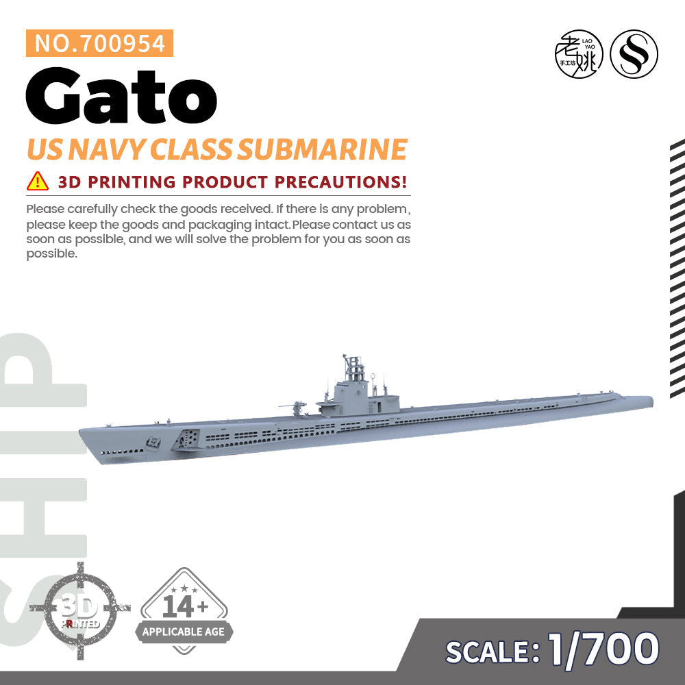 SSMODEL 953 Military Warship Model Kit US Navy Cachalot Class Submarine — detail view 2