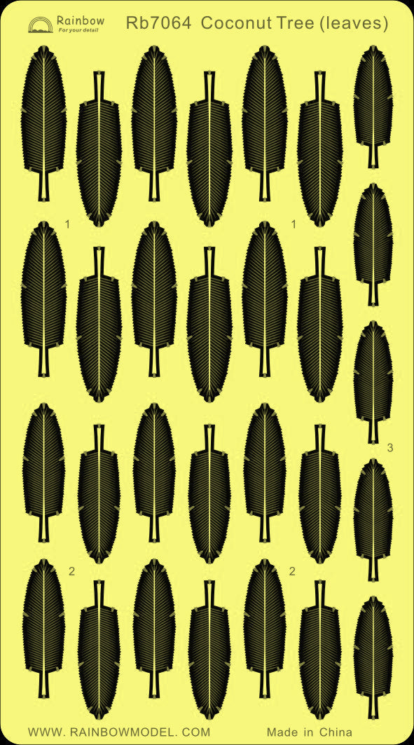 Rainbow RB7064 1/700Detail Up Coconut Tree (leaves)