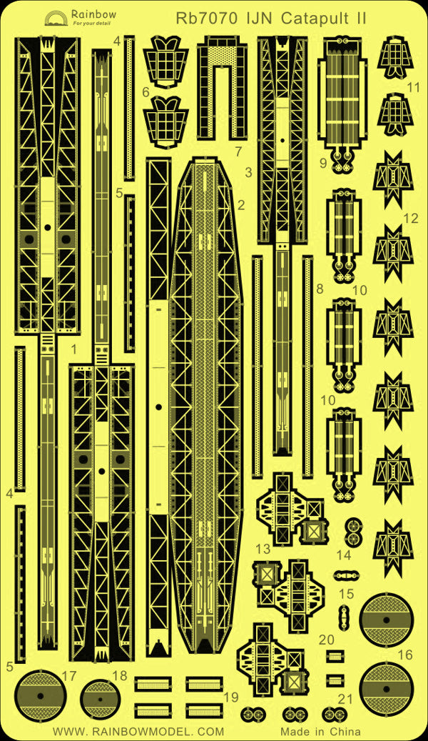 Rainbow RB7070 1/700Detail Up IJN Catapult II [No. 2 Model 1/Type 1 No.2 Model 11(Ise)/Type 2 No. 1 Model 10(Oyodo)]